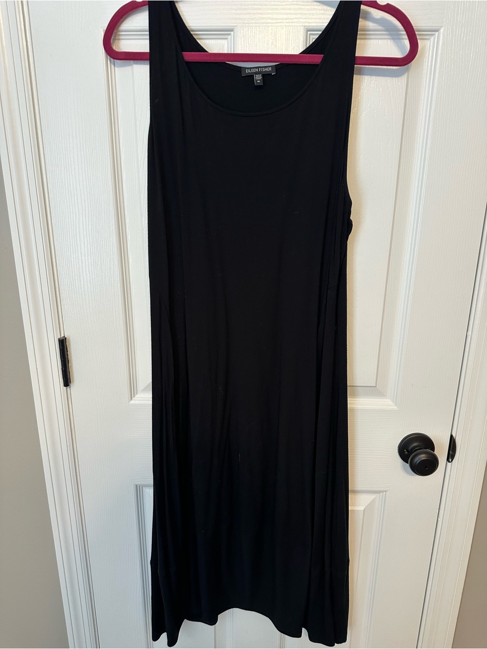 Eileen Fisher Black Sleeveless Maxi Dress with Scoop Neck